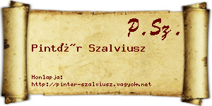 Pintér Szalviusz névjegykártya
